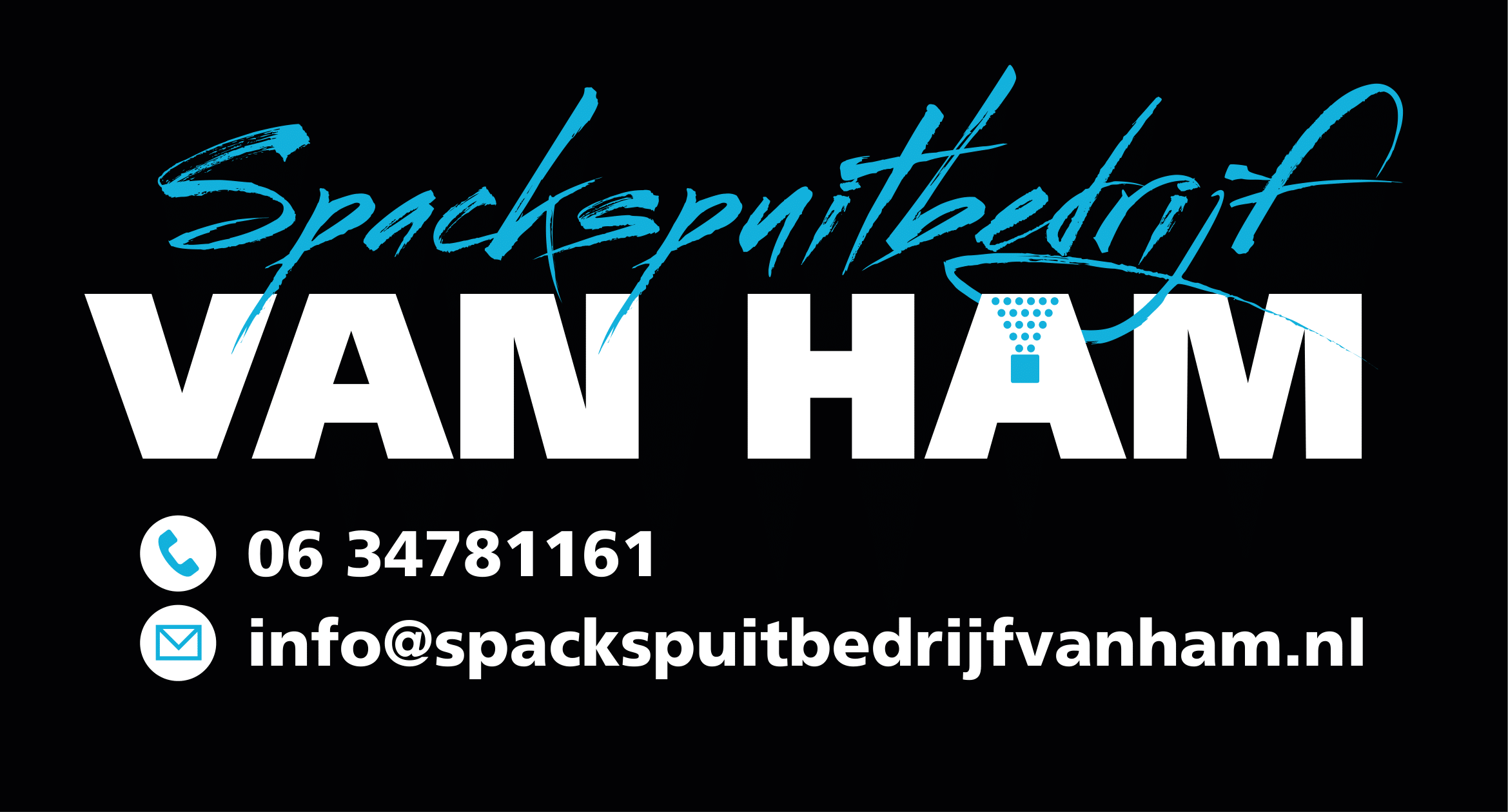 ham van spackspuitbedrijf logo voorstel met mail foon diapos 1